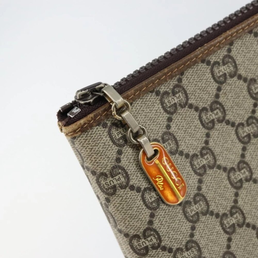 GUCCI GG Plus Supreme Clutch Bag PVC Beige Auth 156830 - Picture 9 of 16